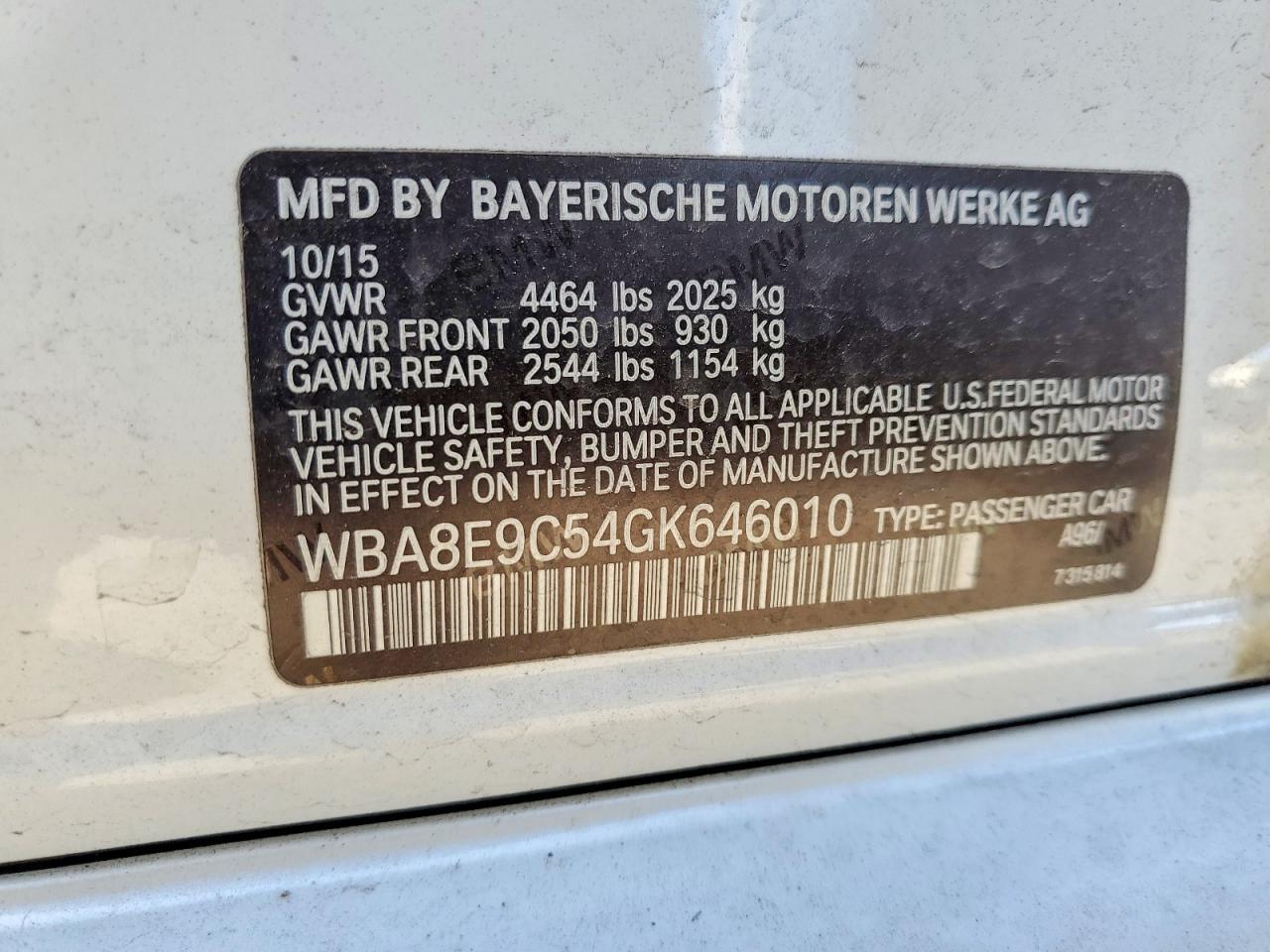2016 BMW 3 SERIES