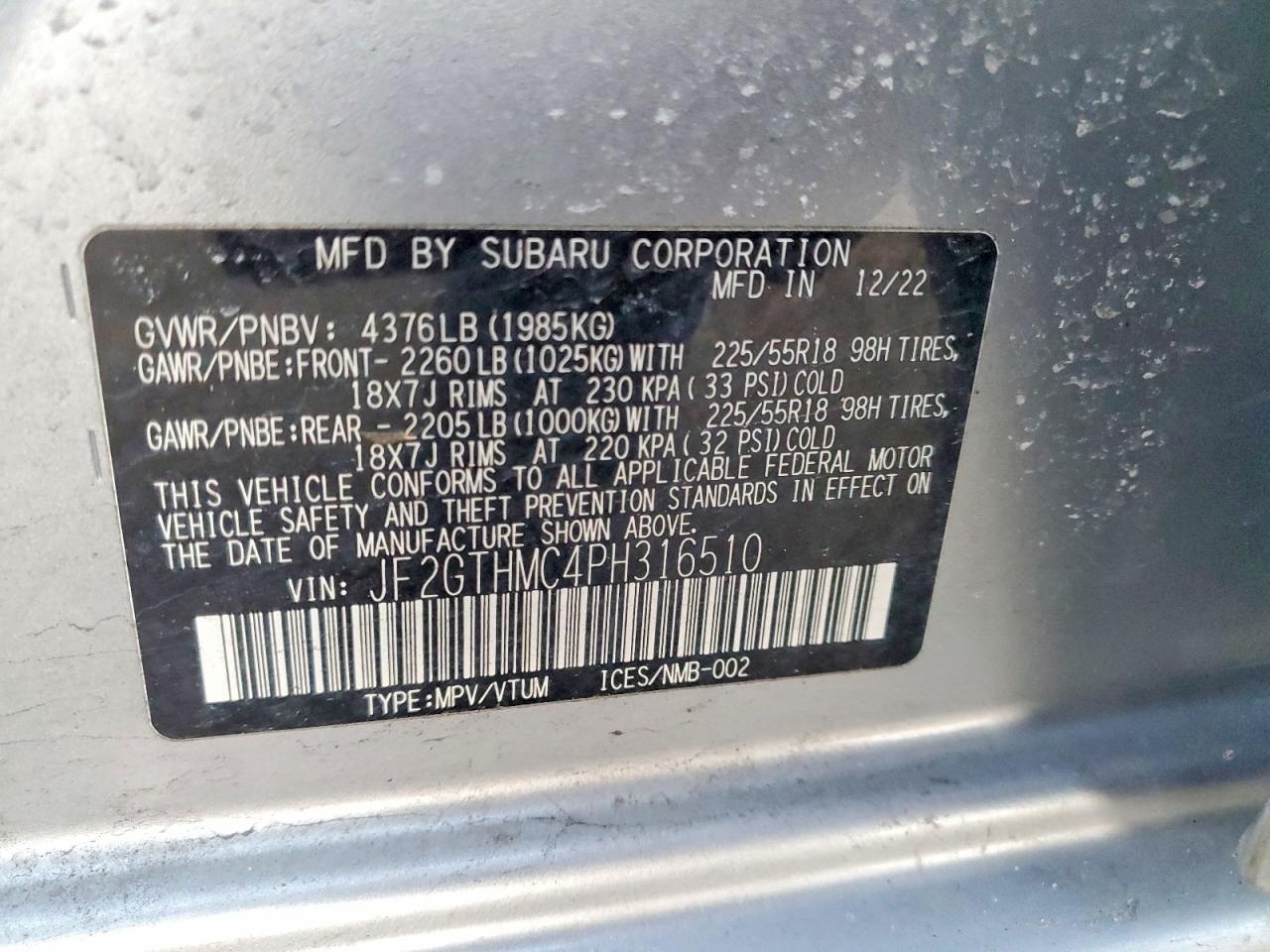 2023 SUBARU Crosstrek