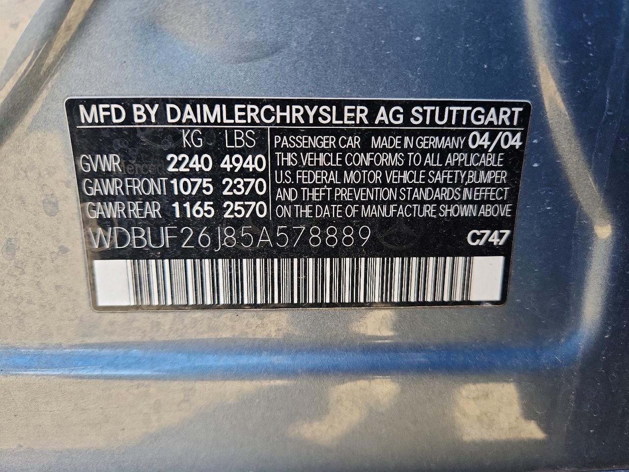 2005 MERCEDES-BENZ E-Class
