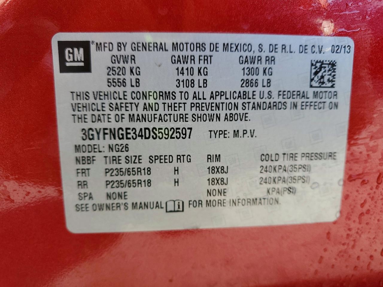 2013 CADILLAC SRX