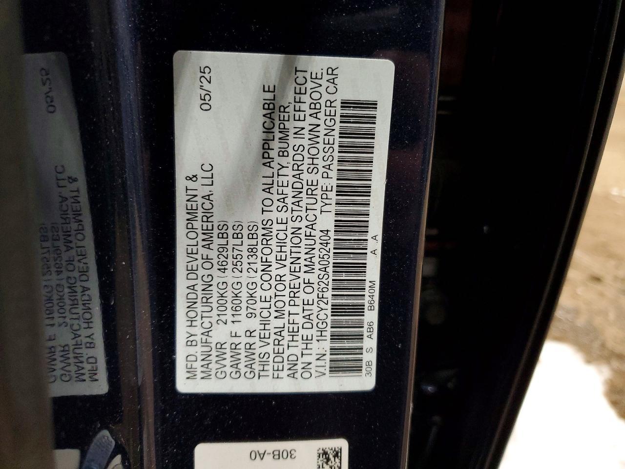 2025 HONDA ACCORD