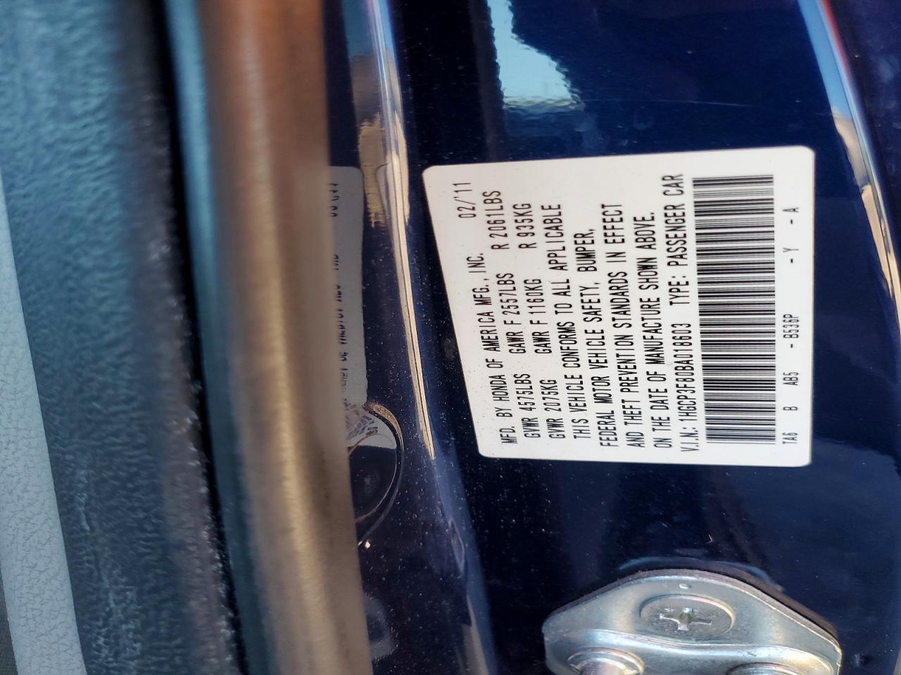 2011 HONDA ACCORD