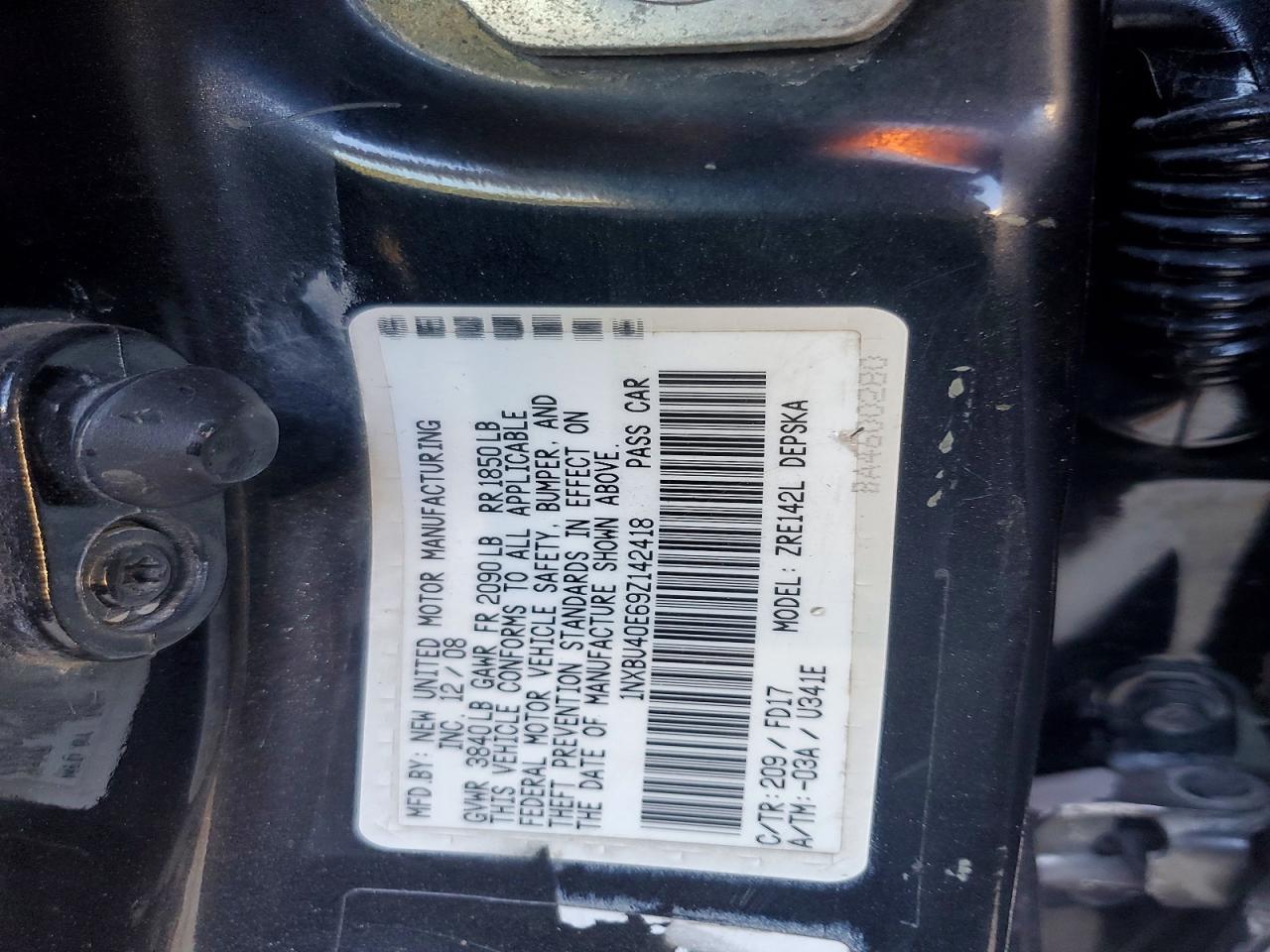 2009 TOYOTA COROLLA