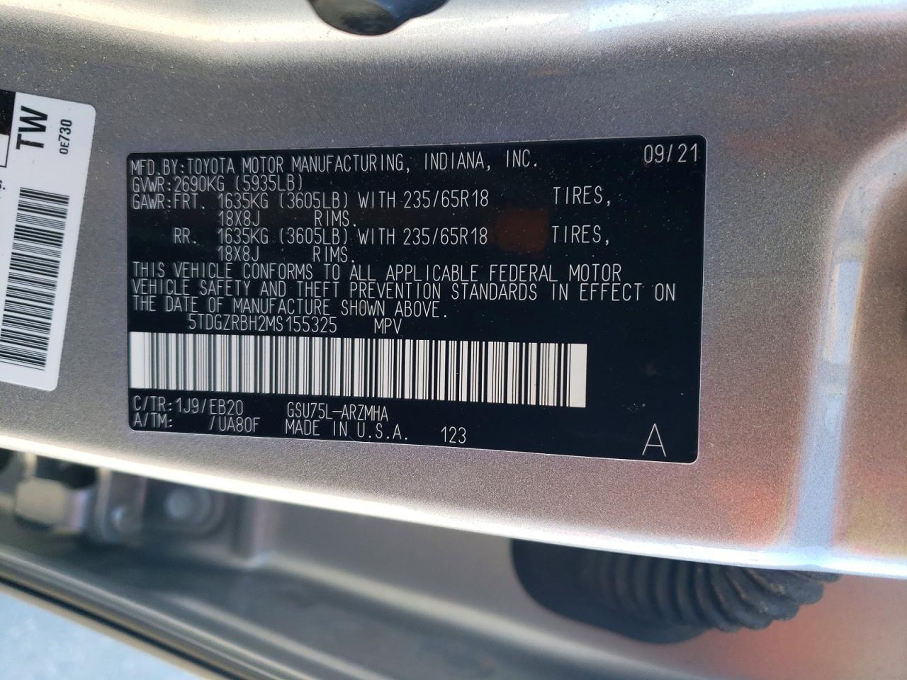 2021 TOYOTA HIGHLANDER
