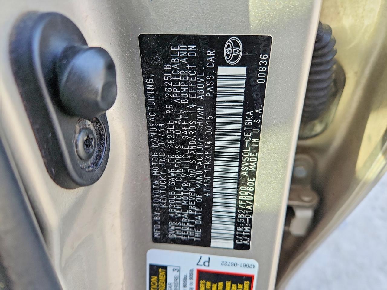 2014 TOYOTA CAMRY