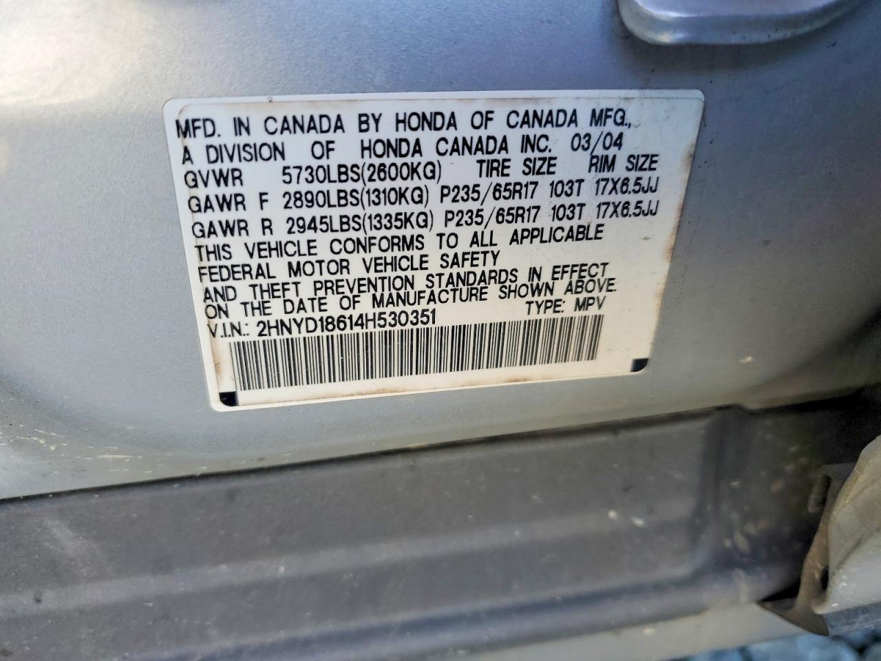 2004 ACURA MDX