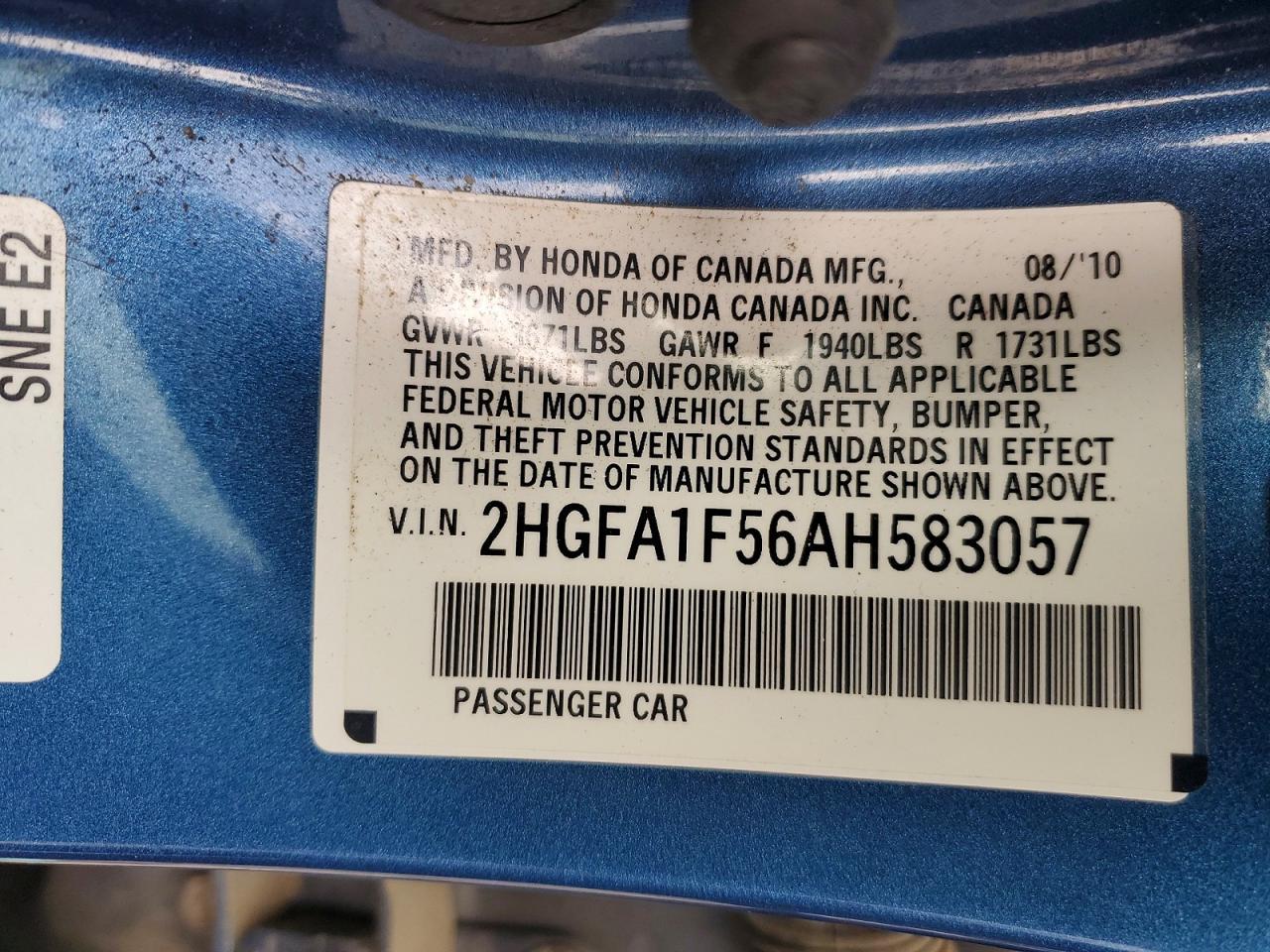 2010 HONDA CIVIC
