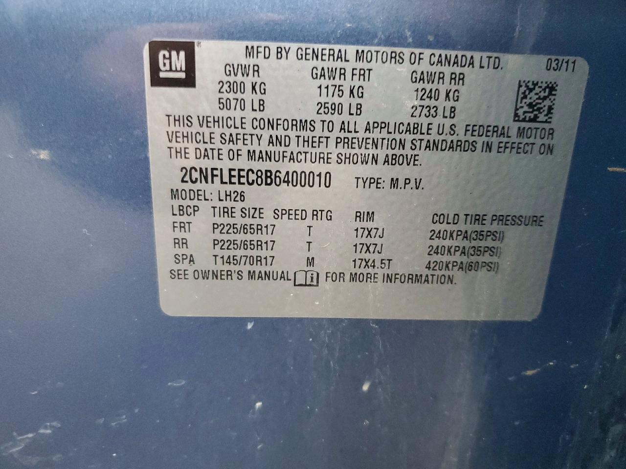 2011 CHEVROLET EQUINOX