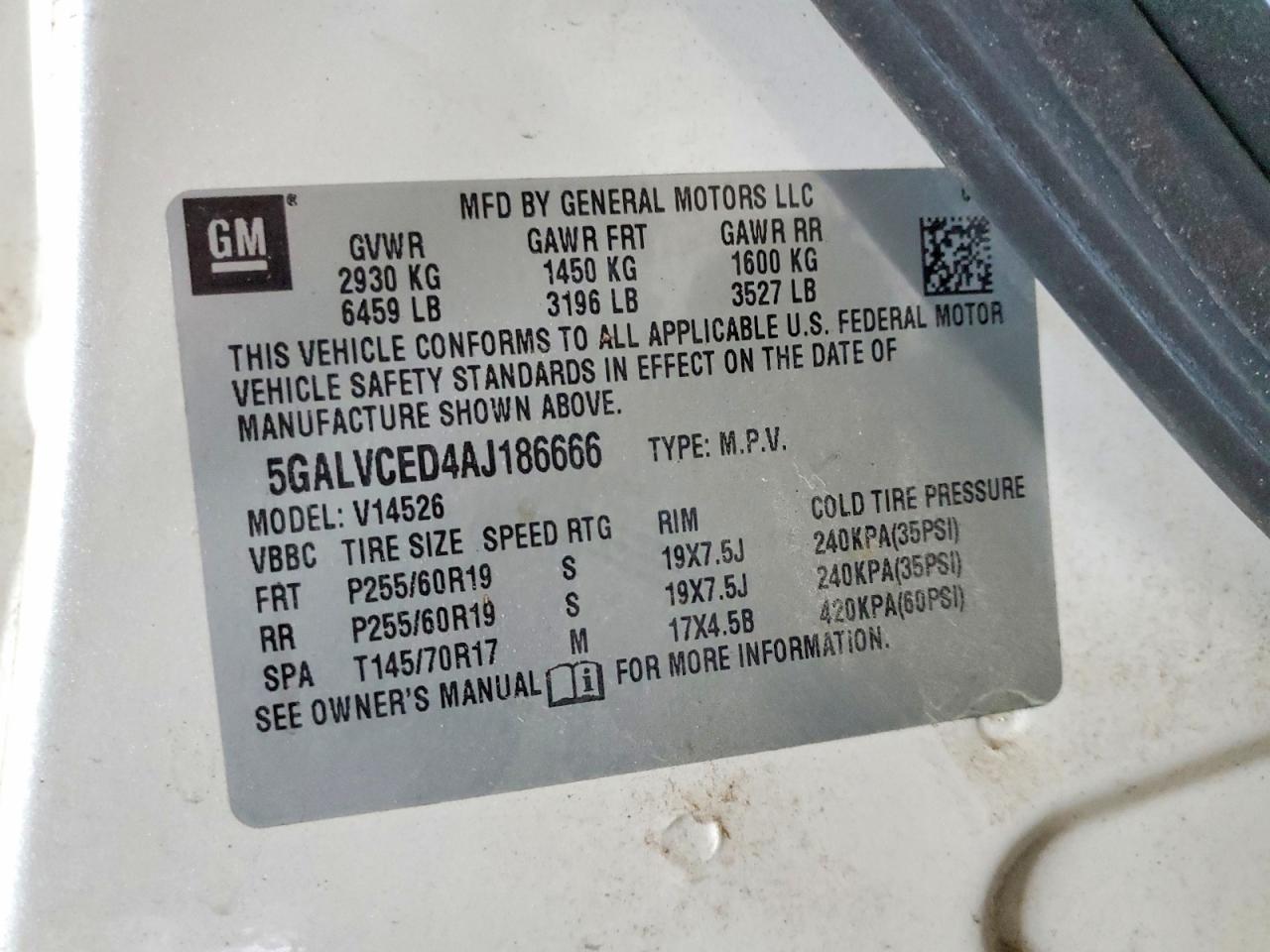 2010 BUICK ENCLAVE