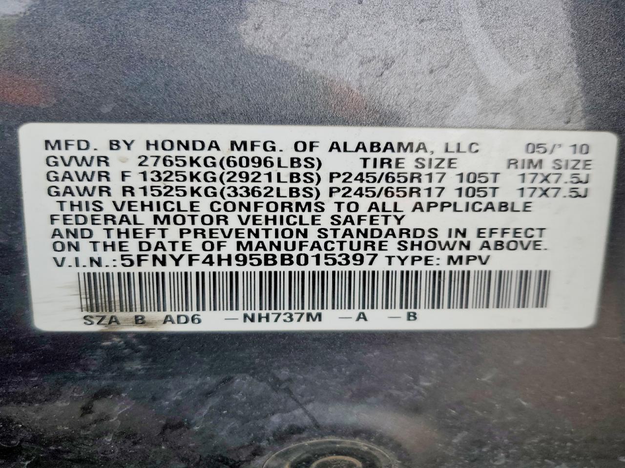 2011 HONDA PILOT