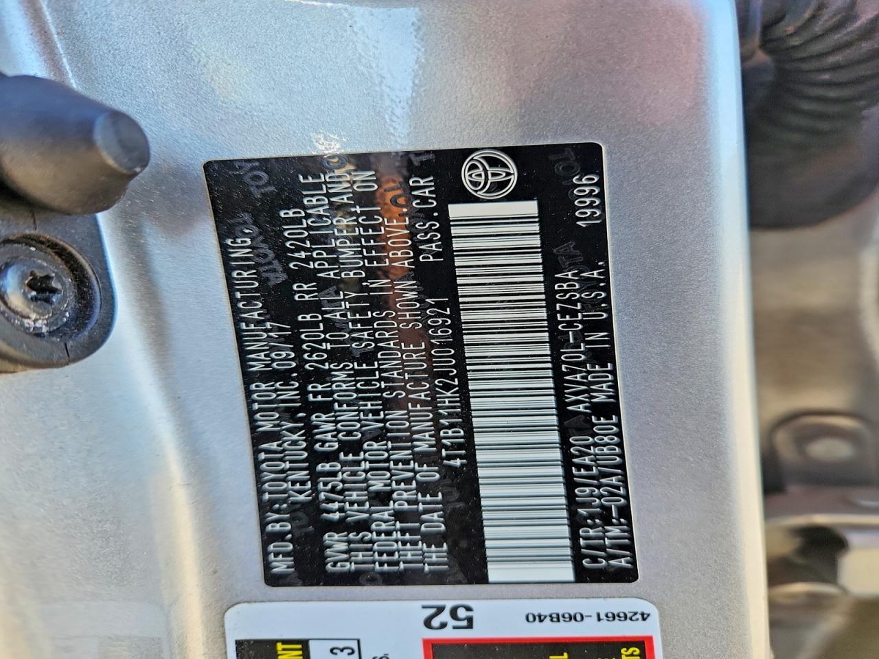 2018 TOYOTA CAMRY