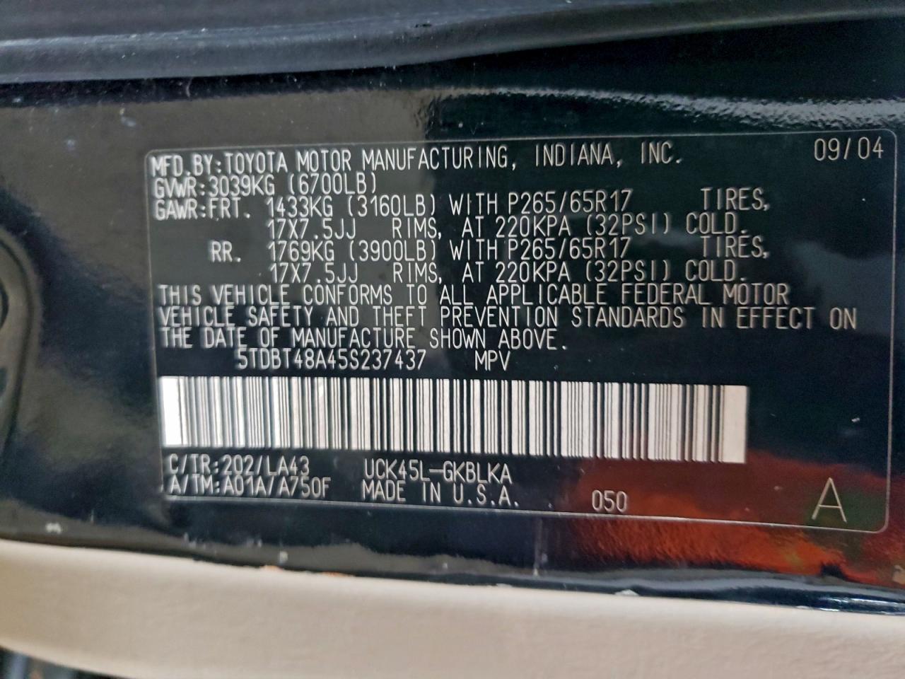 2005 TOYOTA Sequoia