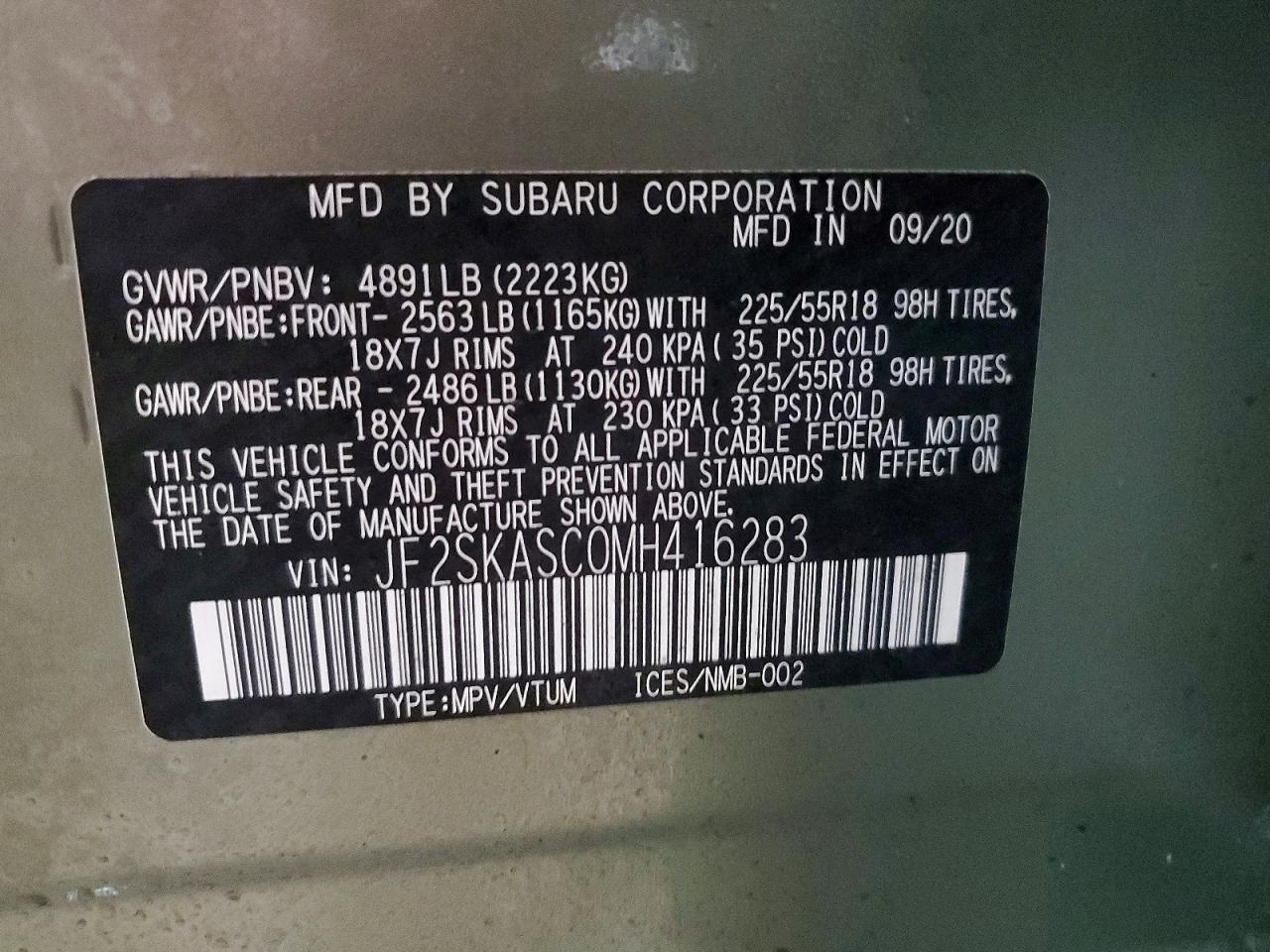 2021 SUBARU FORESTER