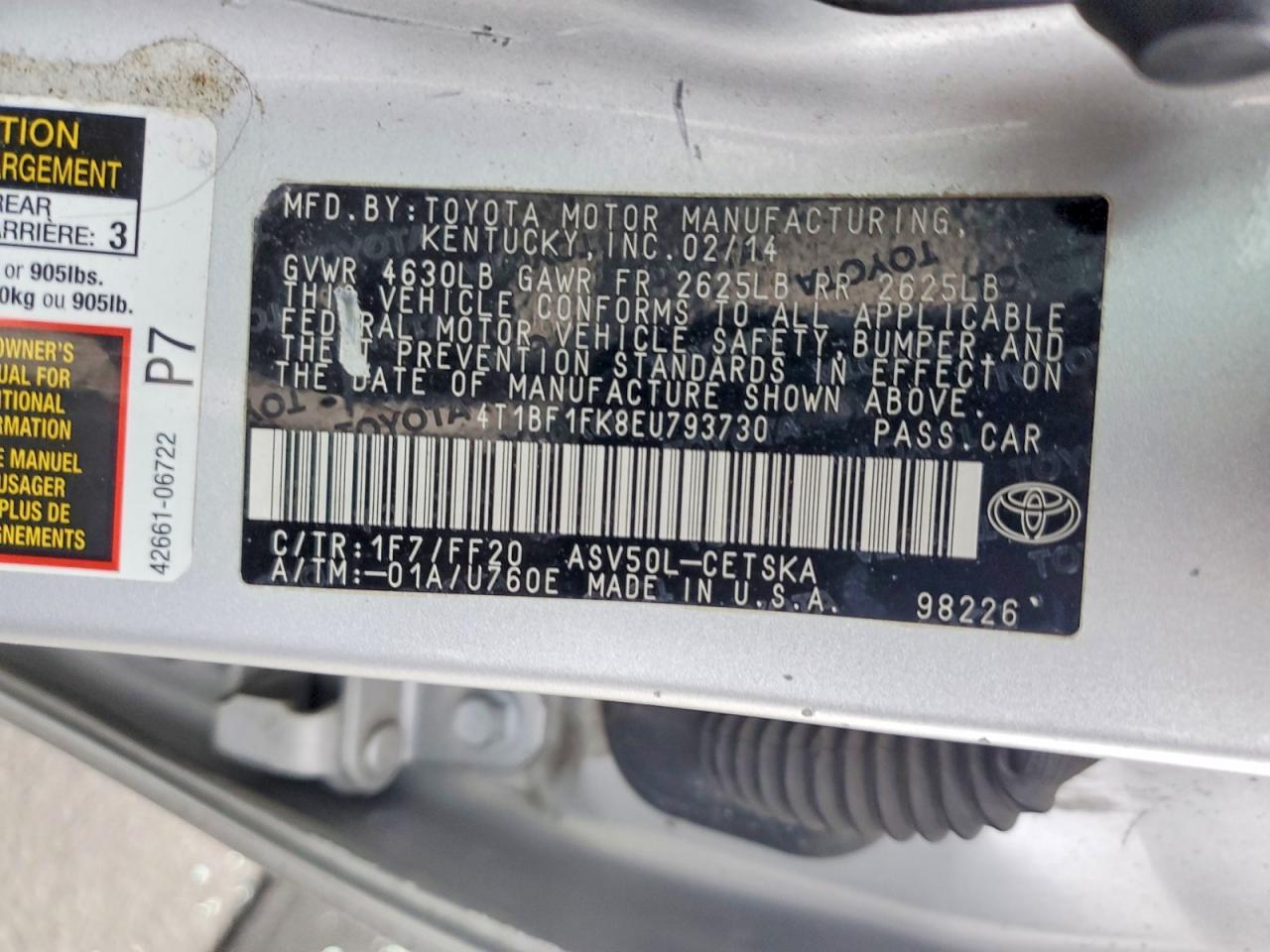 2014 TOYOTA CAMRY