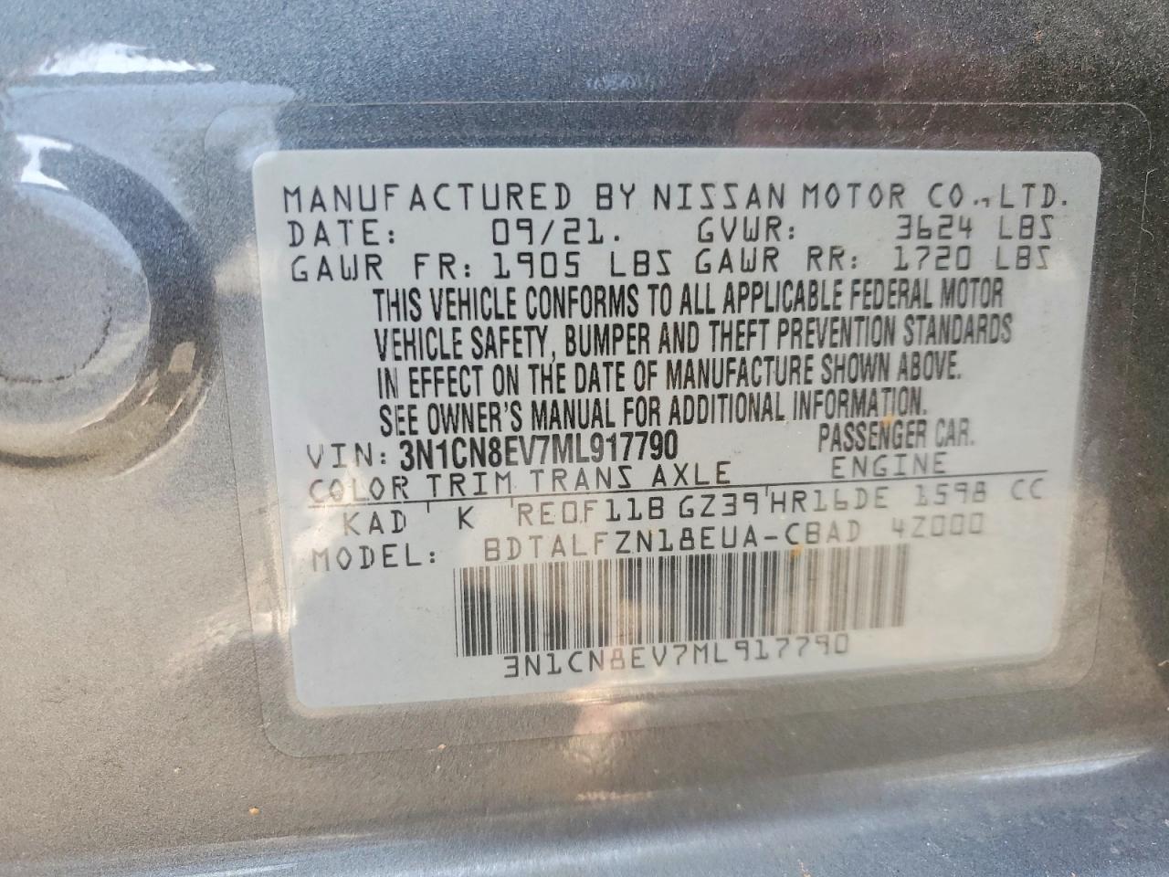 2021 NISSAN VERSA