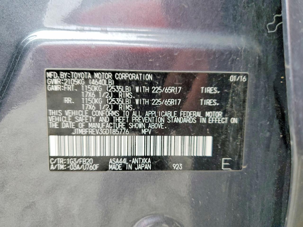 2016 TOYOTA RAV4