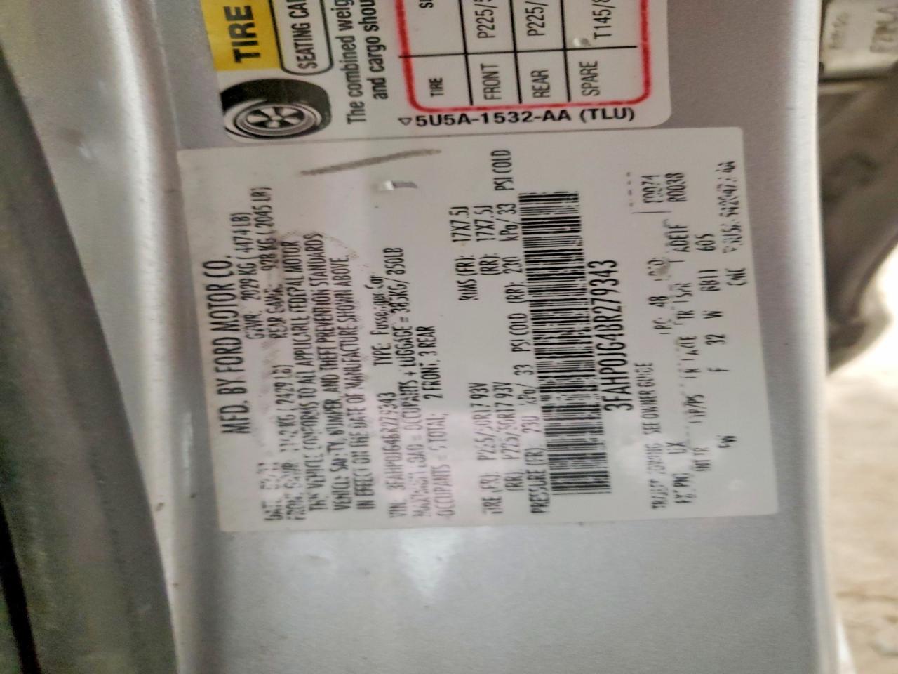 2011 FORD FUSION