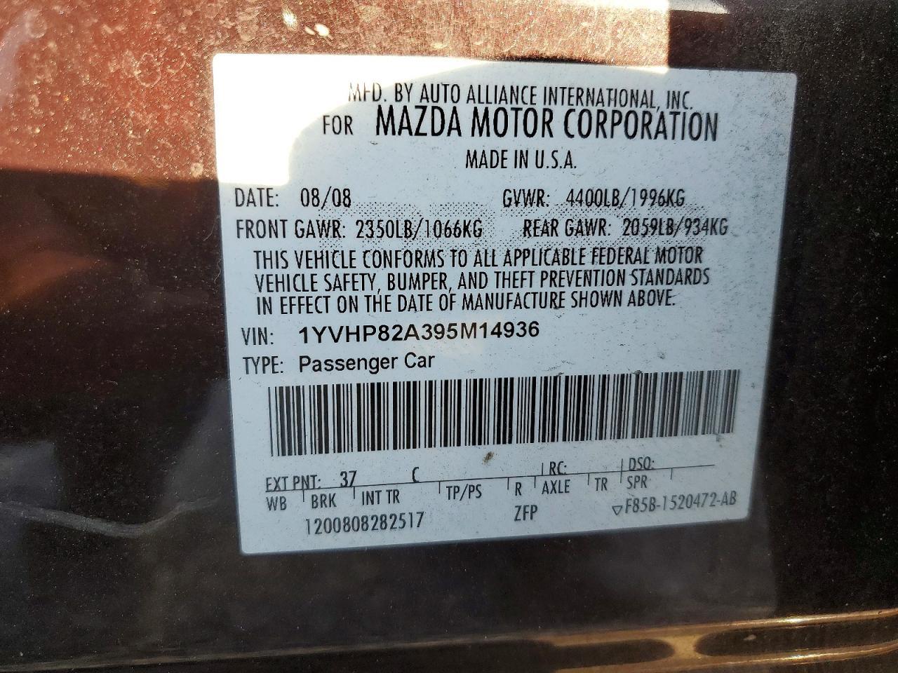 2009 MAZDA 6