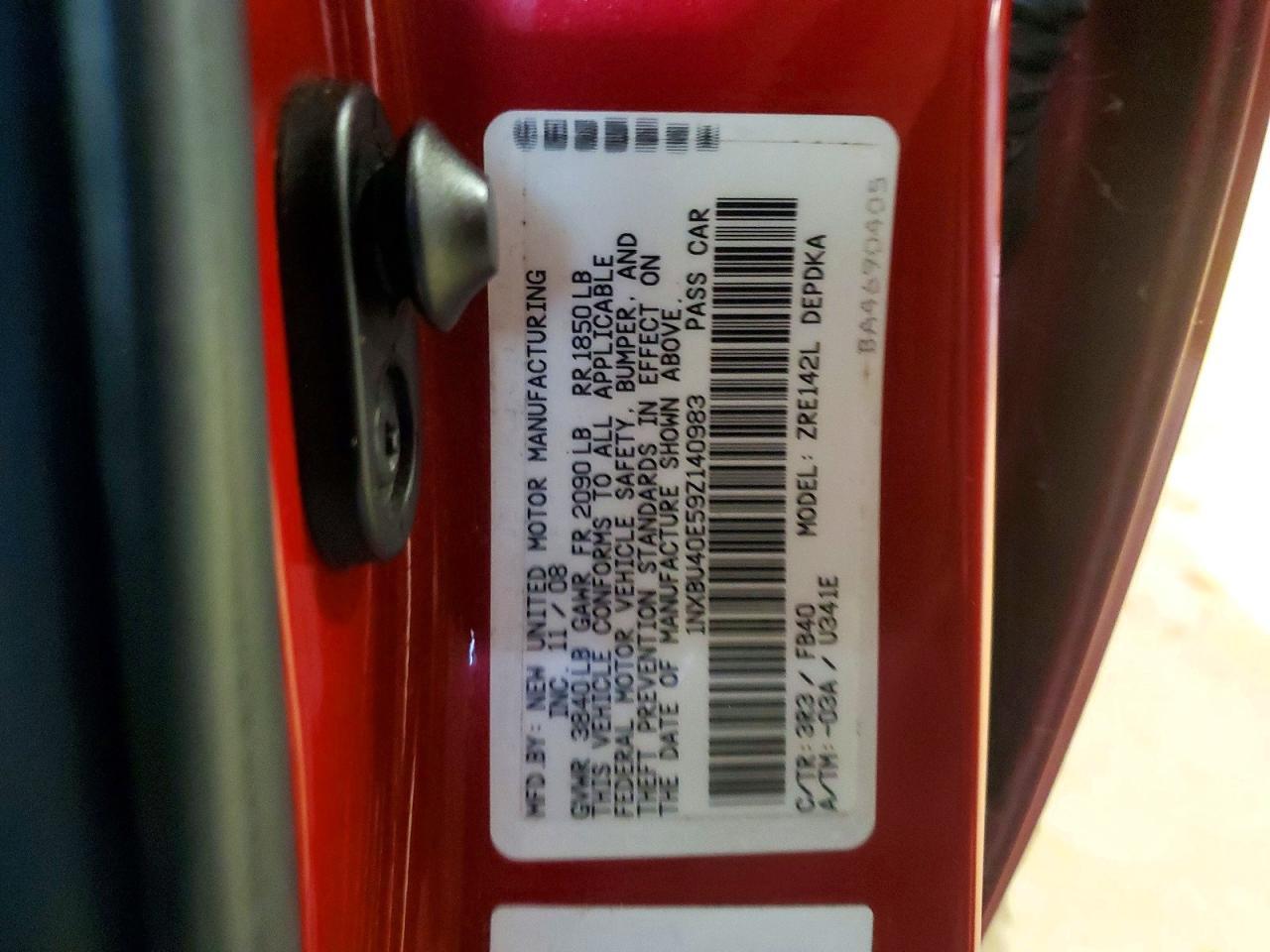 2009 TOYOTA COROLLA