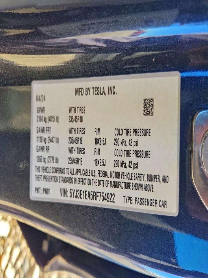 2024 TESLA MODEL 3