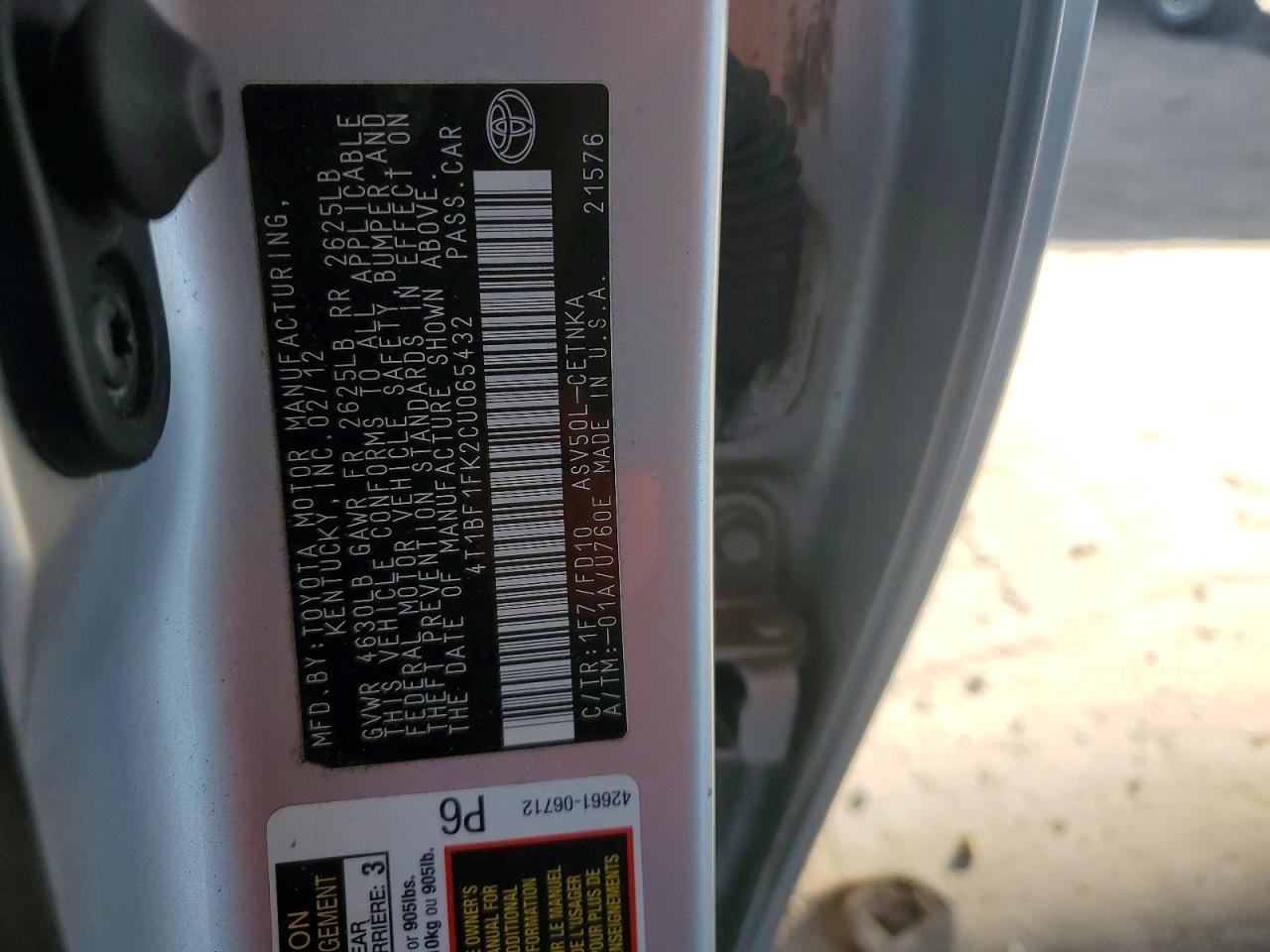 2012 TOYOTA CAMRY