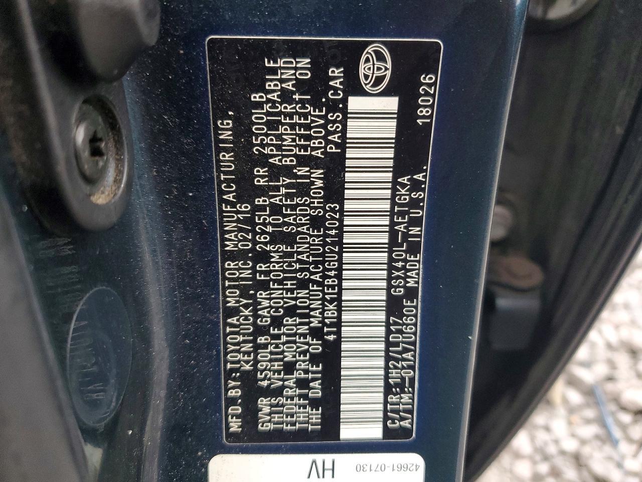 2016 TOYOTA Avalon