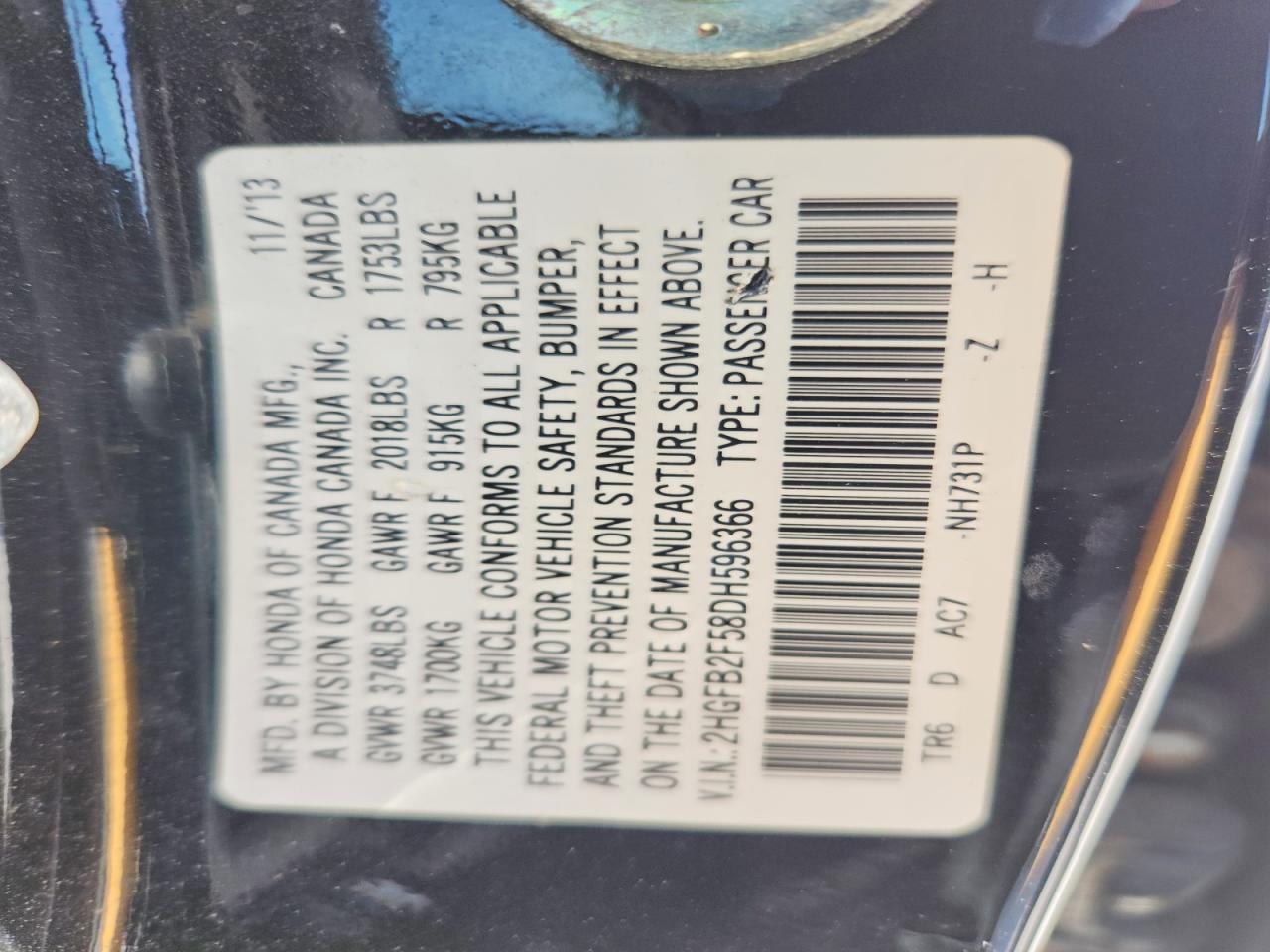 2013 HONDA CIVIC