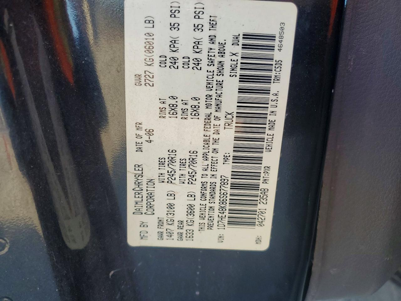 2006 DODGE Dakota