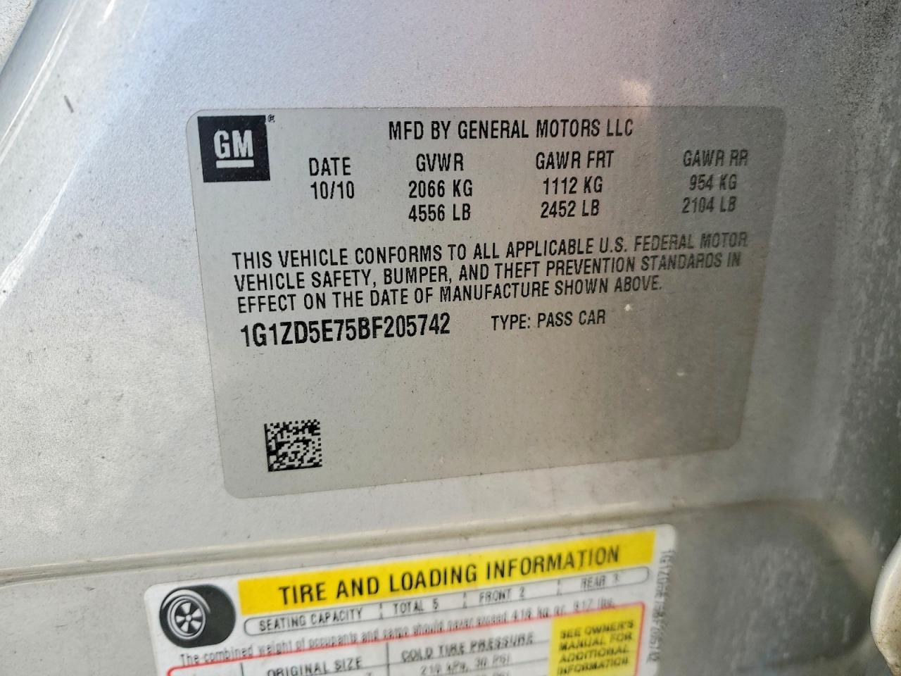 2011 CHEVROLET MALIBU