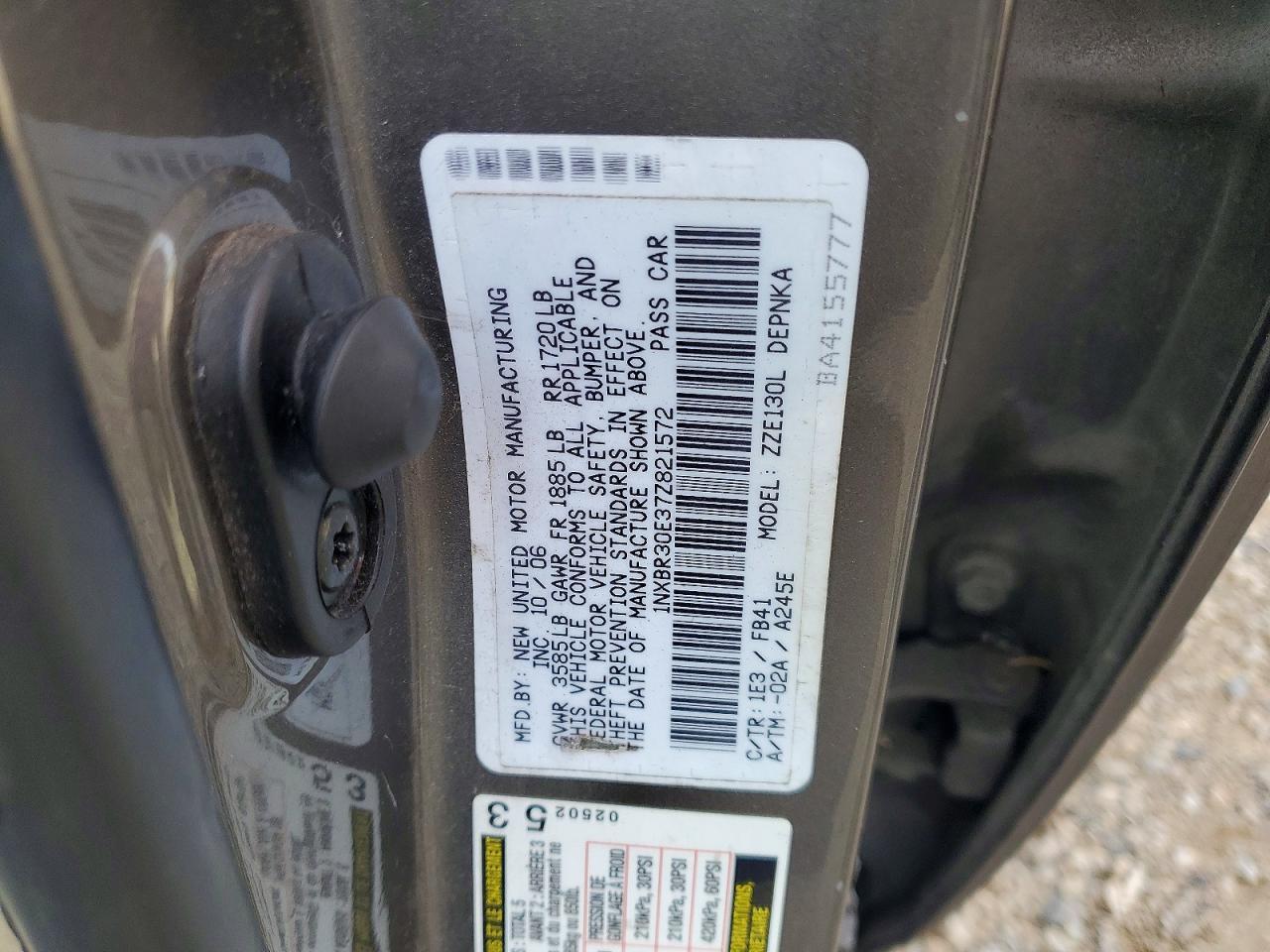 2007 TOYOTA COROLLA