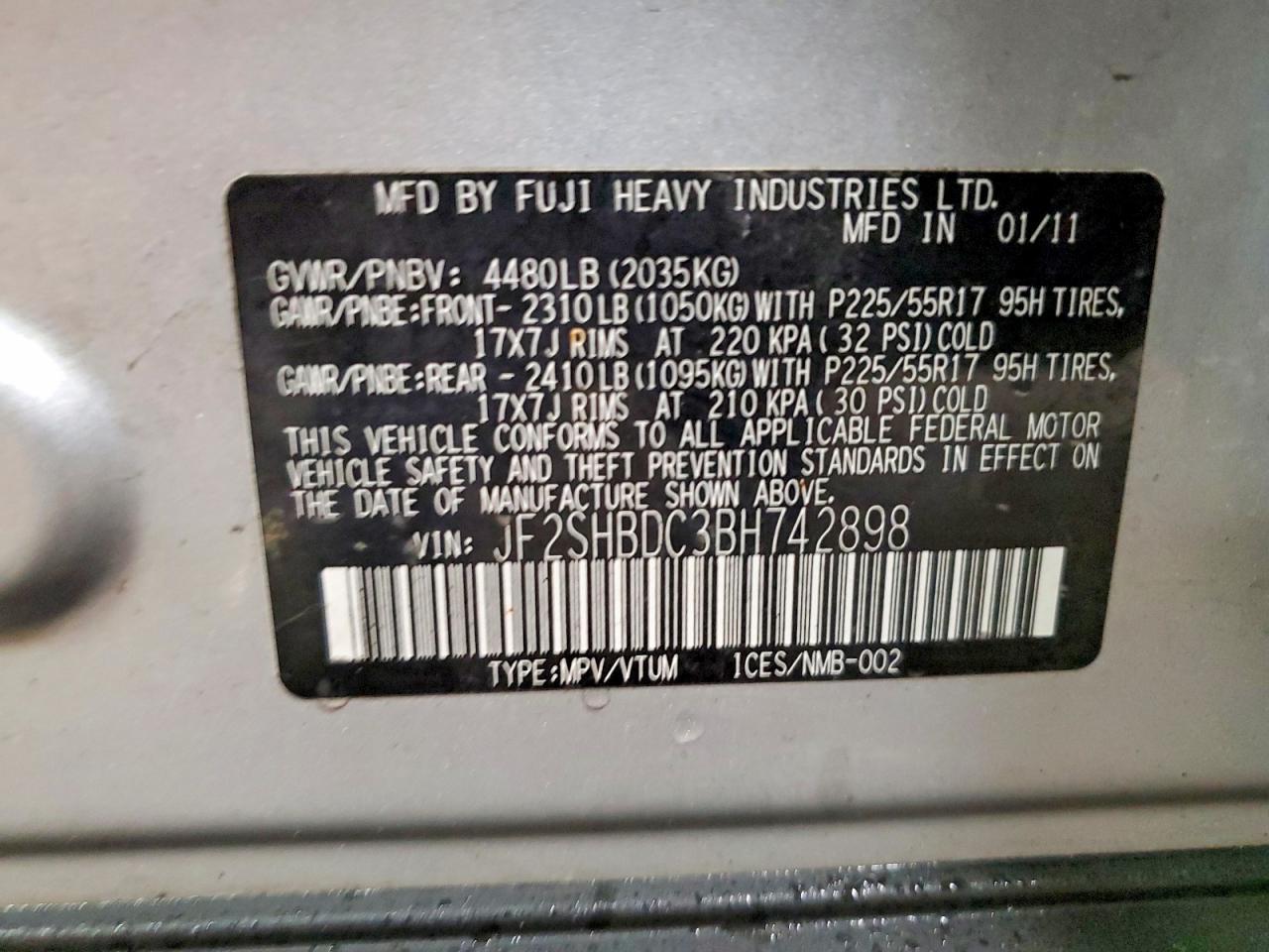 2011 SUBARU FORESTER