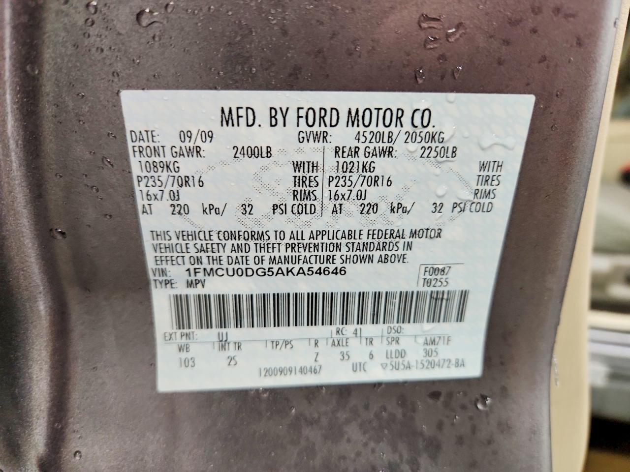 2010 FORD ESCAPE