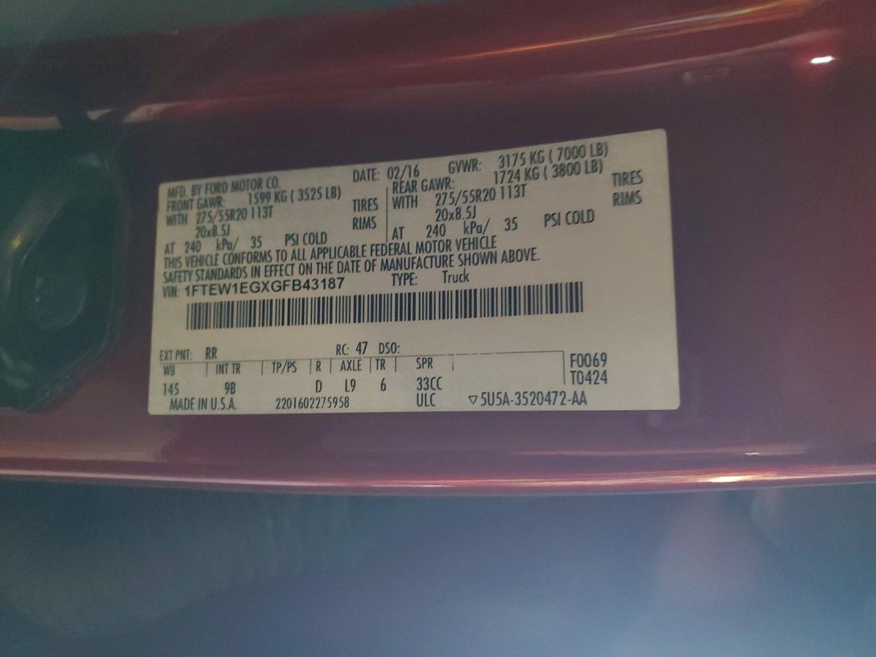 2016 FORD F-150