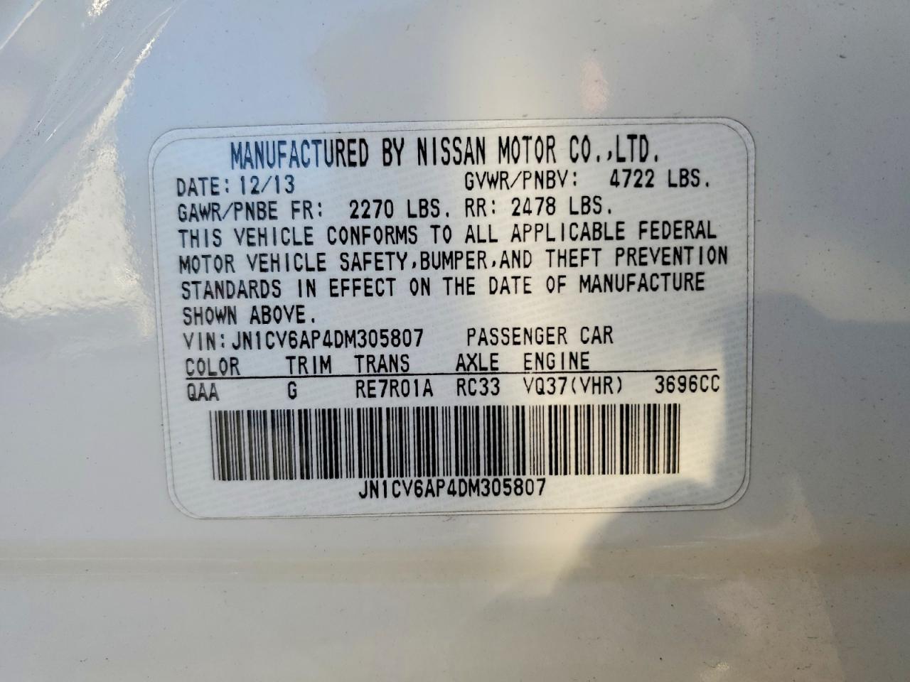 2013 INFINITI G37