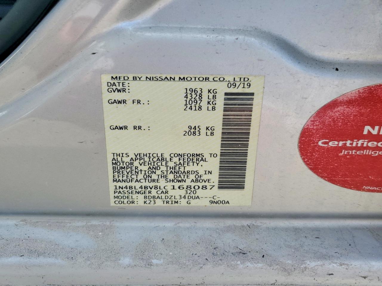 2020 NISSAN ALTIMA