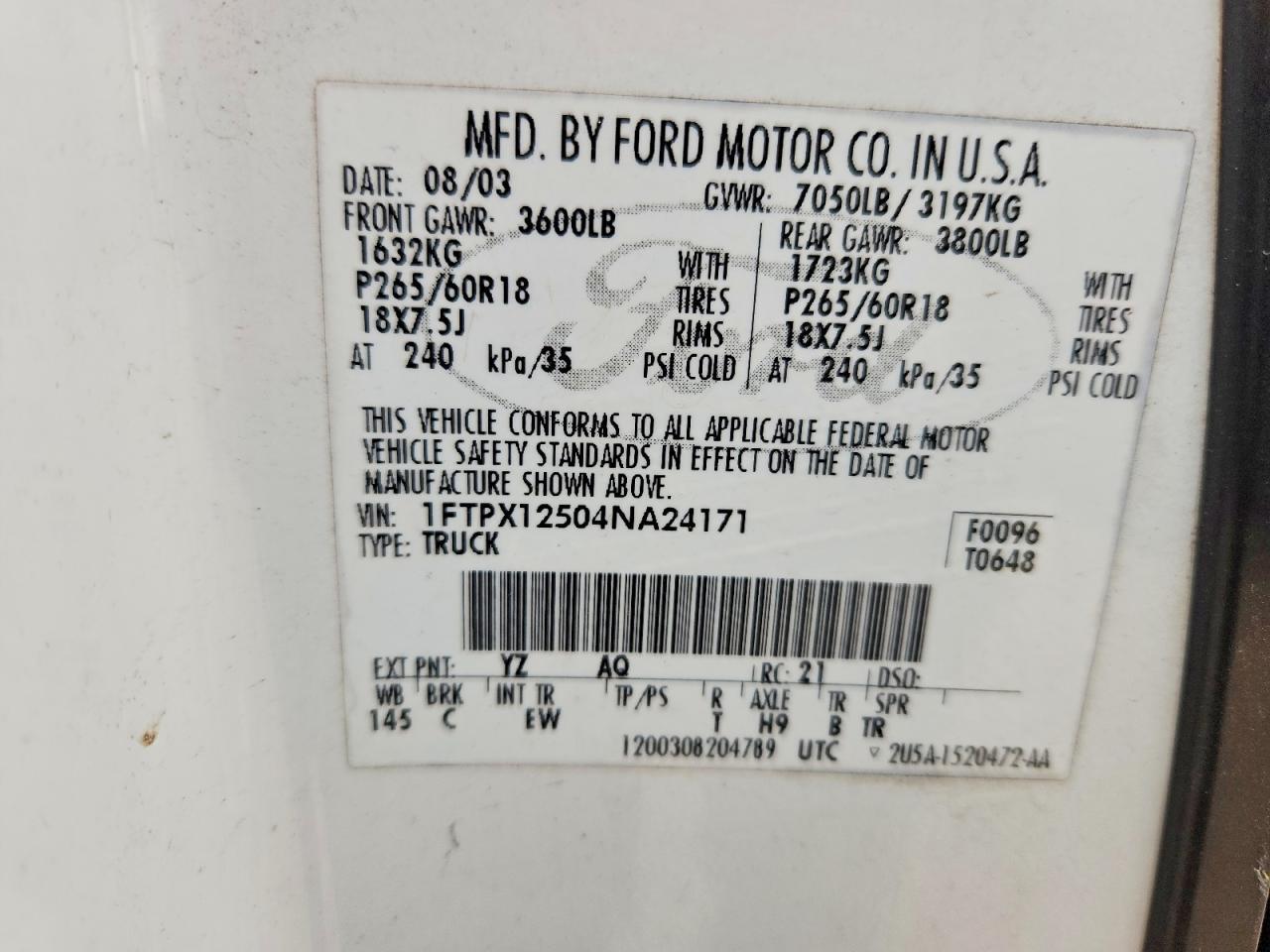 2004 FORD F-150 Lightning