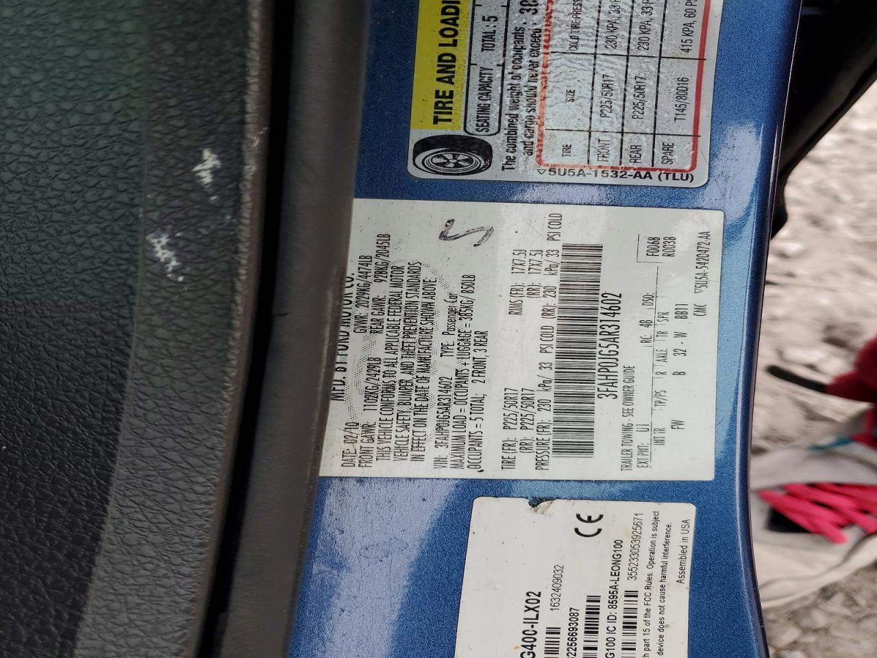 2010 FORD FUSION