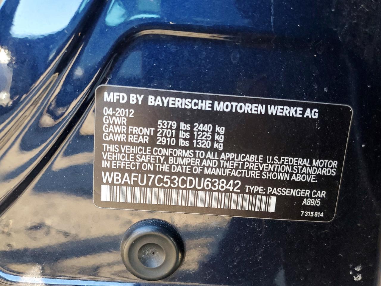 2012 BMW 5 series