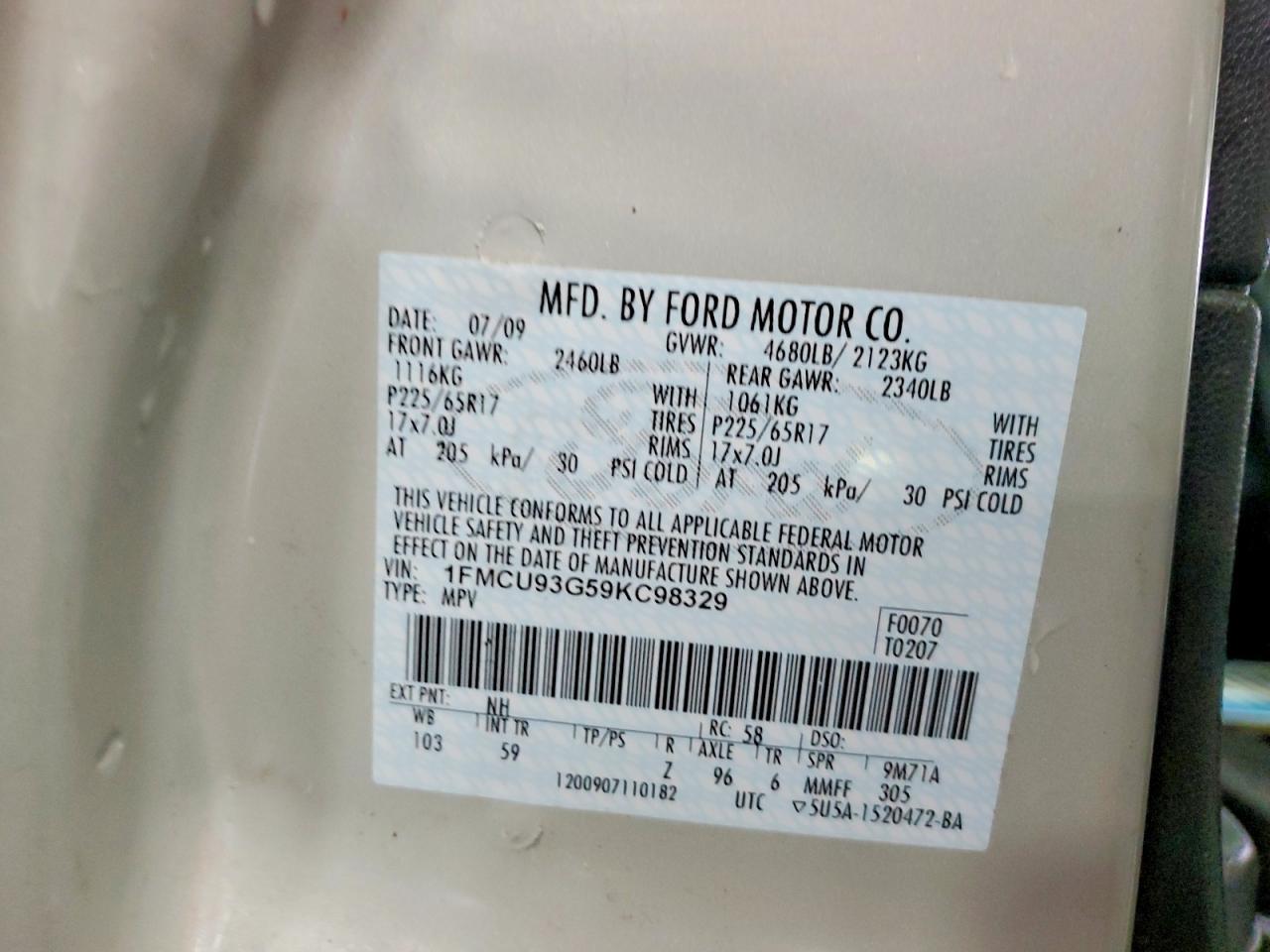 2009 FORD ESCAPE