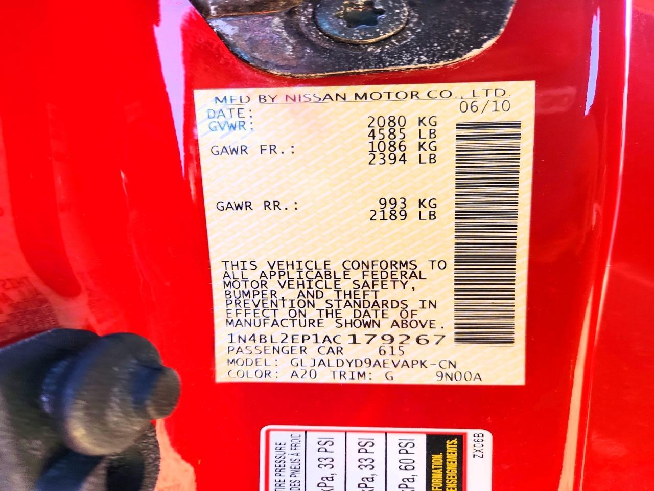2010 NISSAN ALTIMA