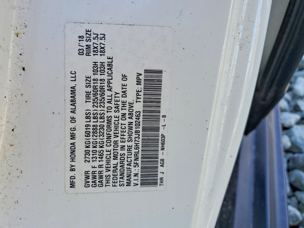 2018 HONDA ODYSSEY