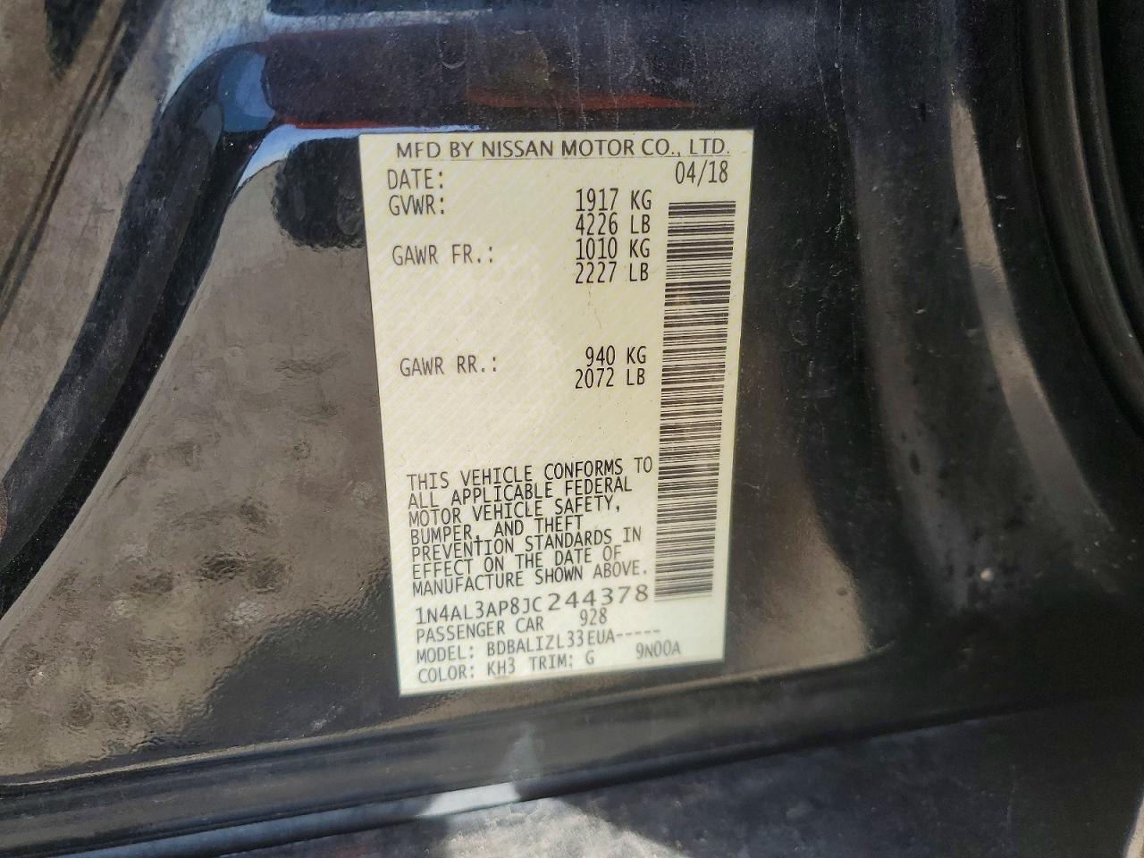 2018 NISSAN ALTIMA