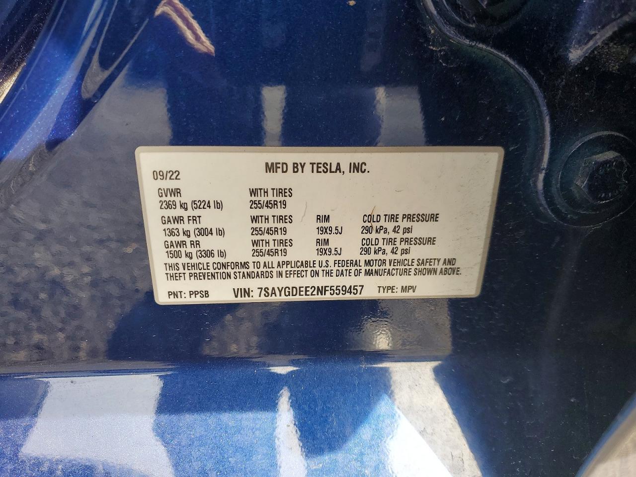 2022 TESLA MODEL Y