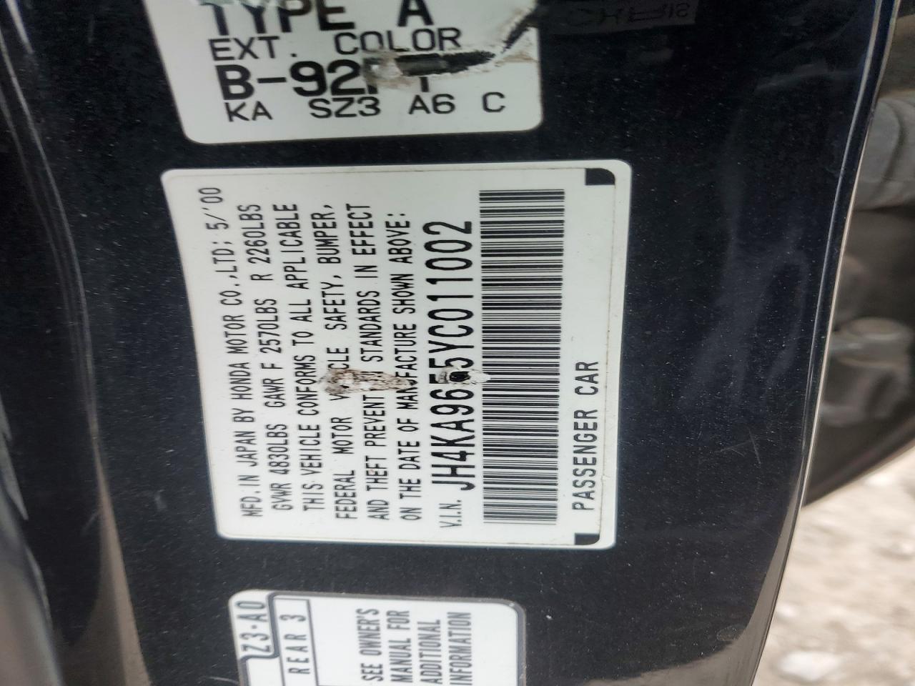 2000 ACURA RL
