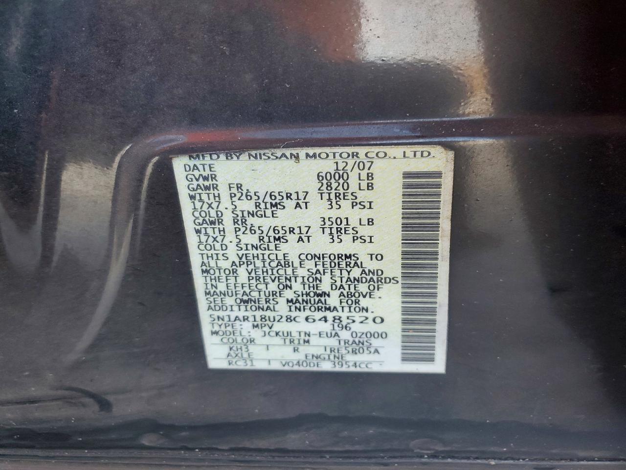 2008 NISSAN PATHFINDER