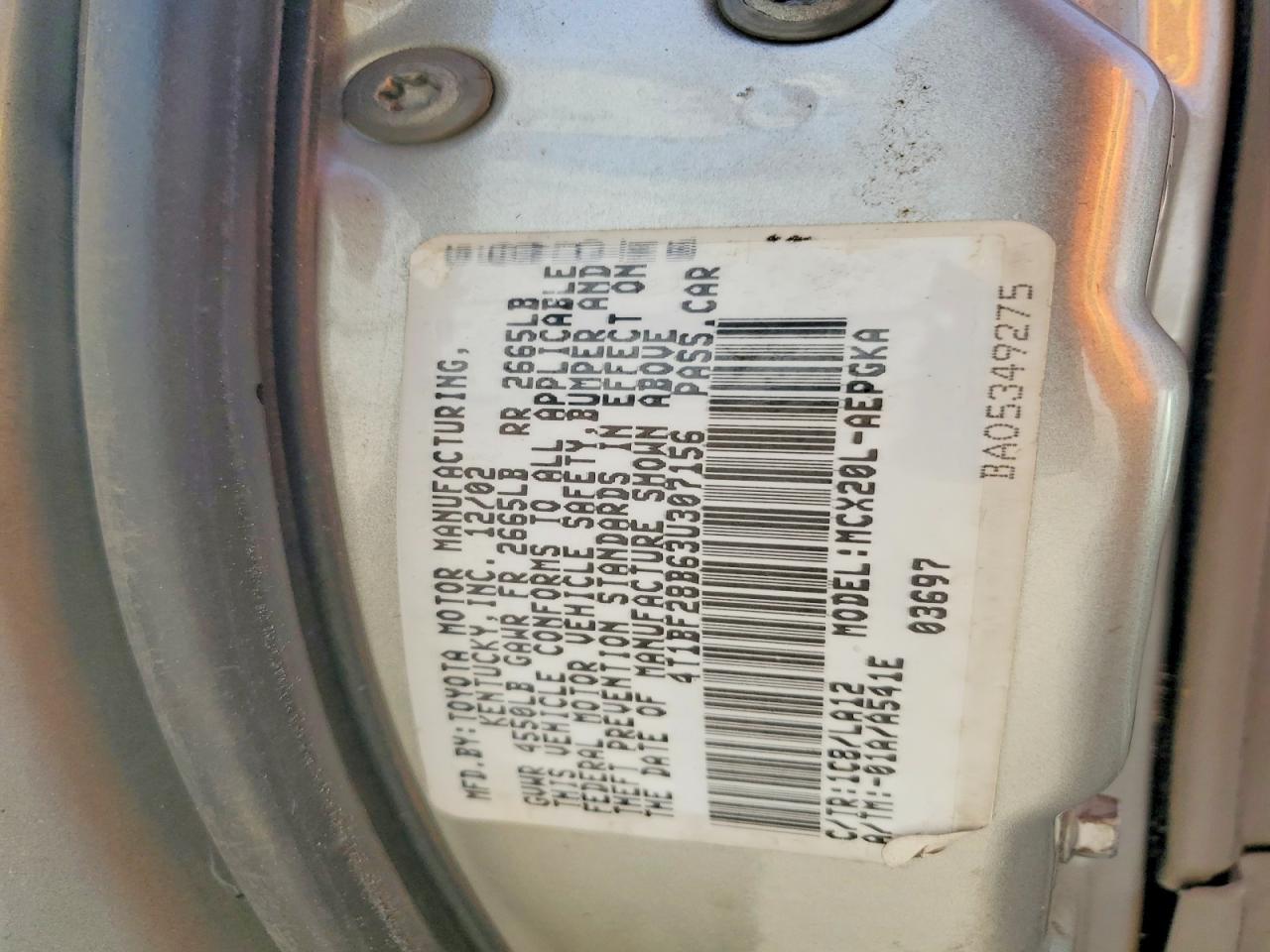 2003 TOYOTA Avalon