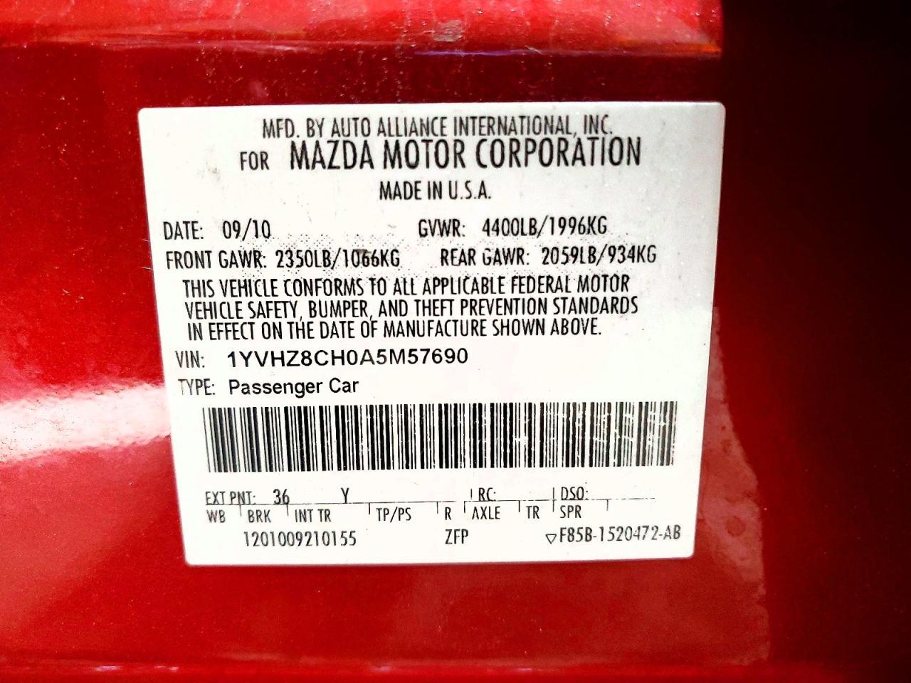 2010 MAZDA 6