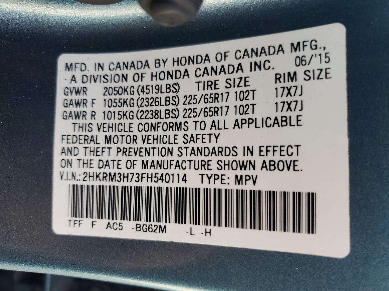 2015 HONDA CR-V