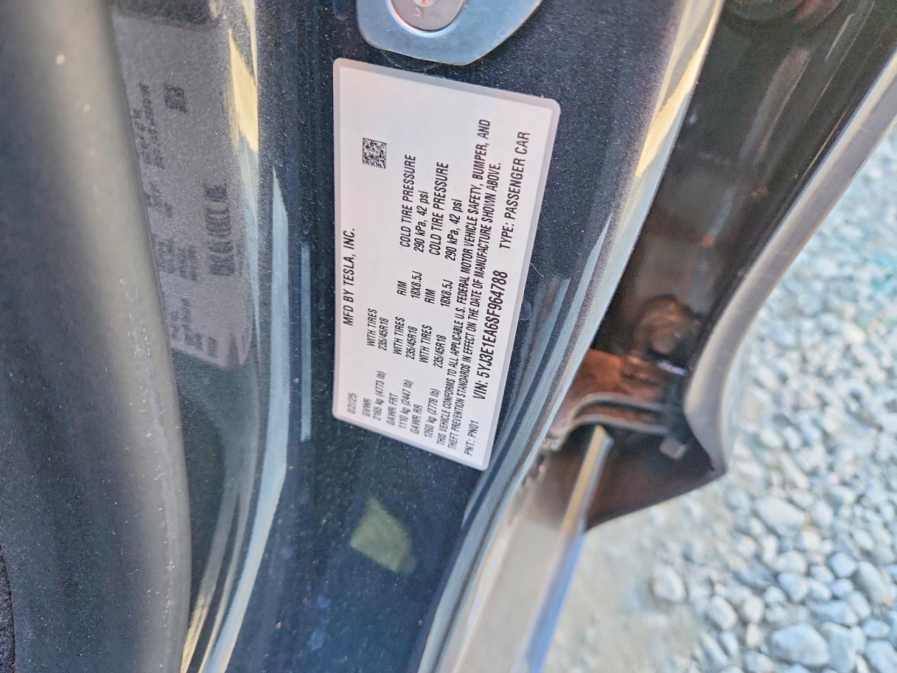 2025 TESLA MODEL 3