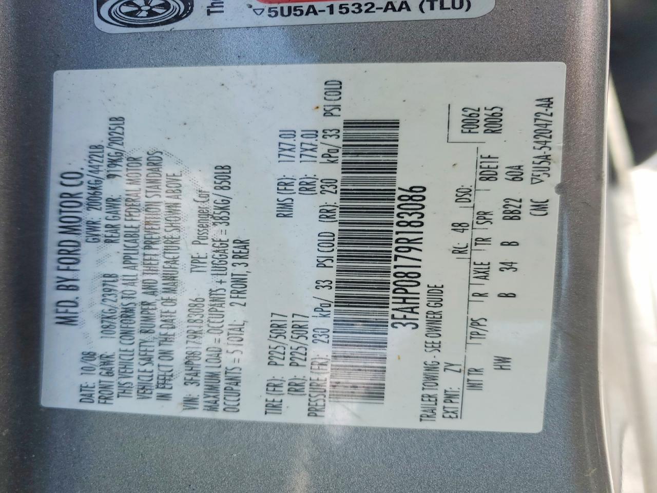 2009 FORD FUSION